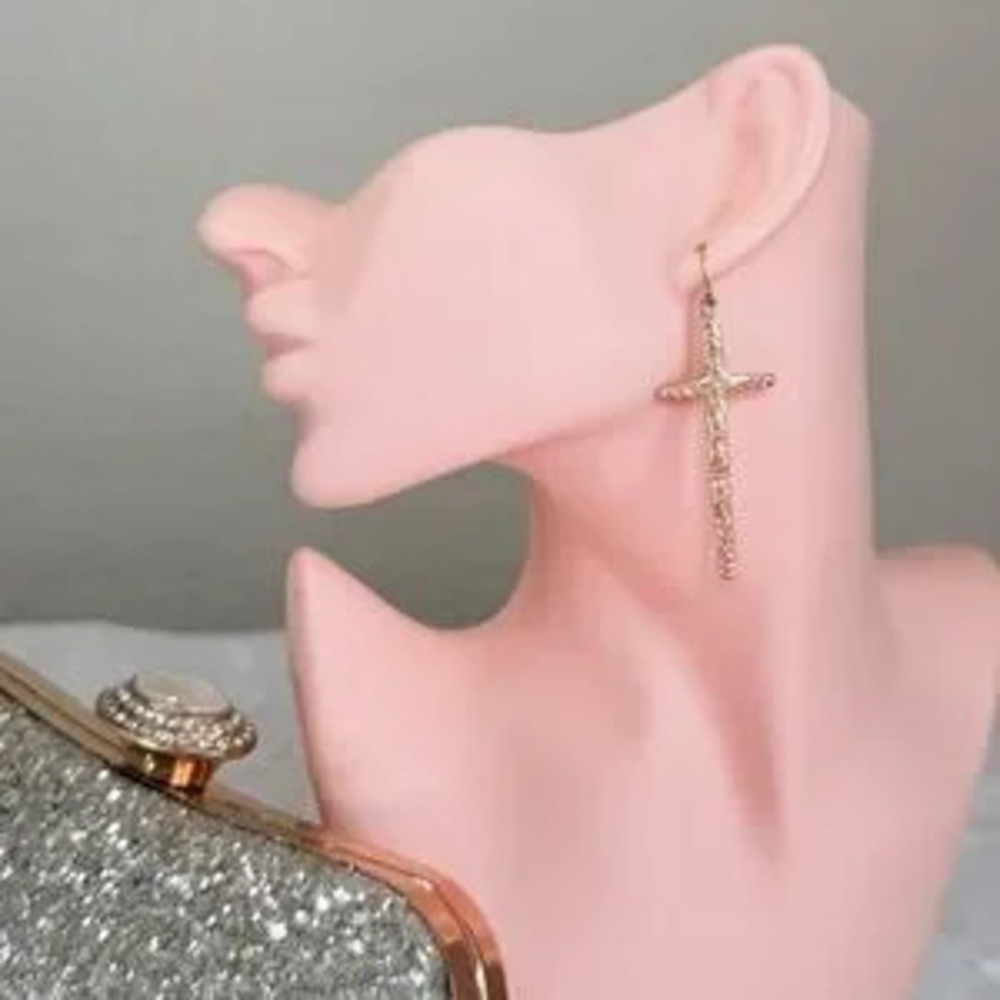 Italian Style Minimalist Gold Cross Earrings